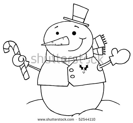 450x414 Drawn Snowman Black And White