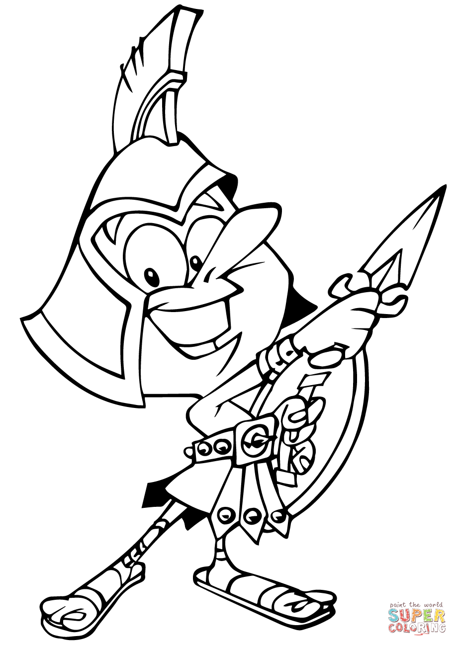 919x1300 Cartoon Roman Legionary Soldier Coloring Page Free Printable