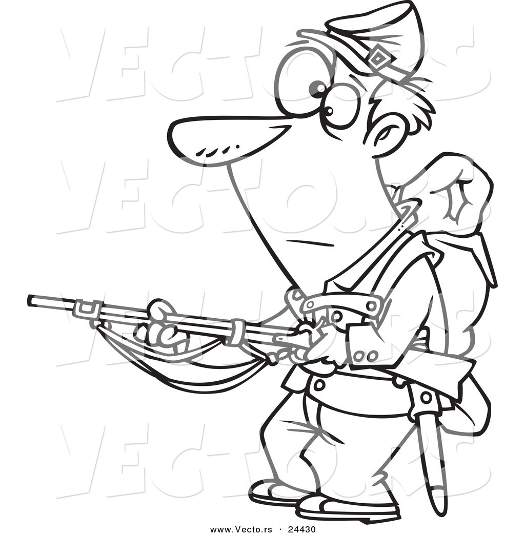 1024x1044 Vector Of A Cartoon Union Soldier Holding A Rifle