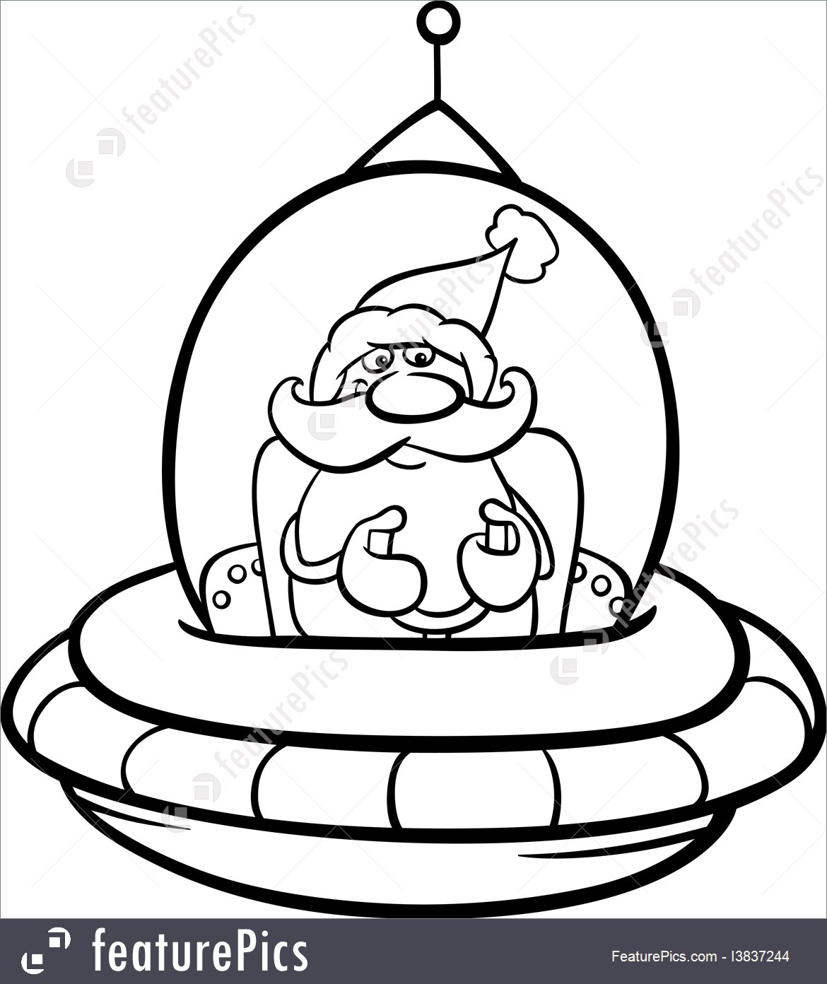 1170x1392 Holidays Santa In Spaceship Coloring Page