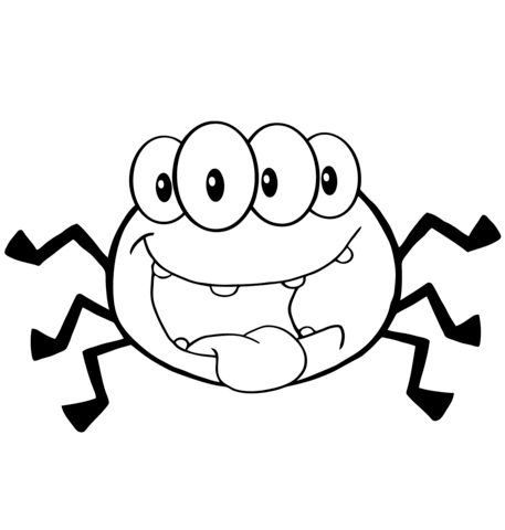 457x480 Happy Cartoon Spider Coloring Page Free Printable Coloring Pages