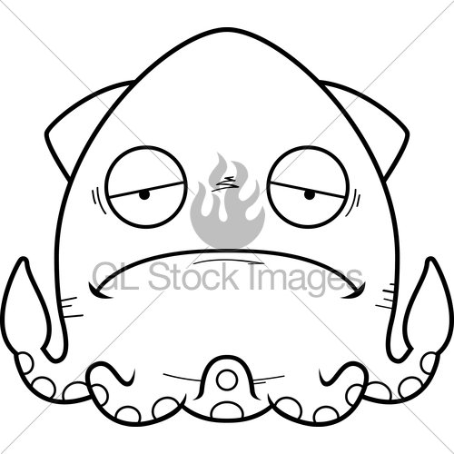 500x500 Sad Cartoon Squid Gl Stock Images