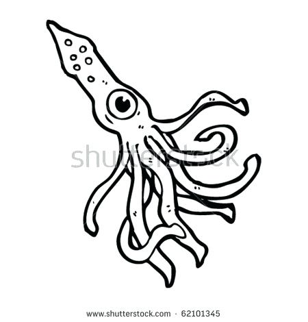 450x470 Squid Coloring Pages Baby Squid In Cartoon Sea Animals Coloring