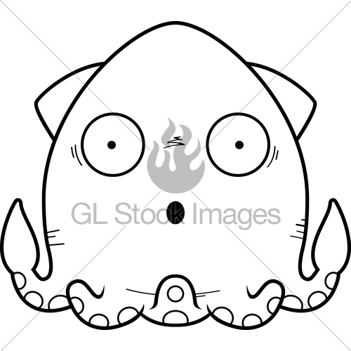 500x500 Surprised Cartoon Squid Gl Stock Images