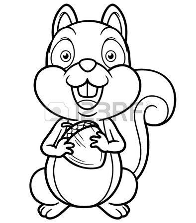 394x450 Vector Illustration Of Cartoon Squirrel