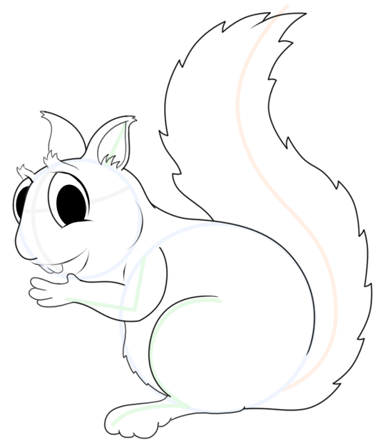 540x626 Cartoon Squirrel Step By Step Drawing Lesson