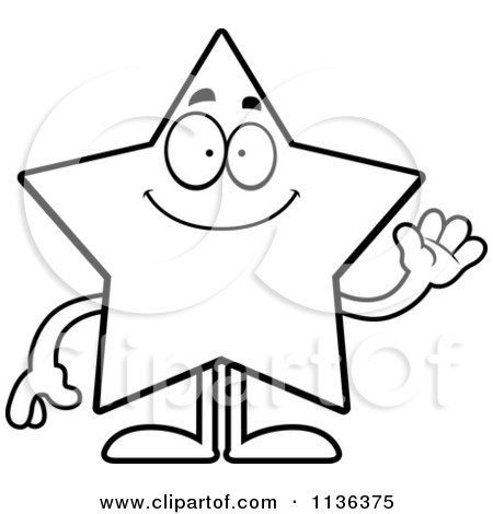 450x470 Clipart Of A Cartoon Black And White Doodled Crying Star Character