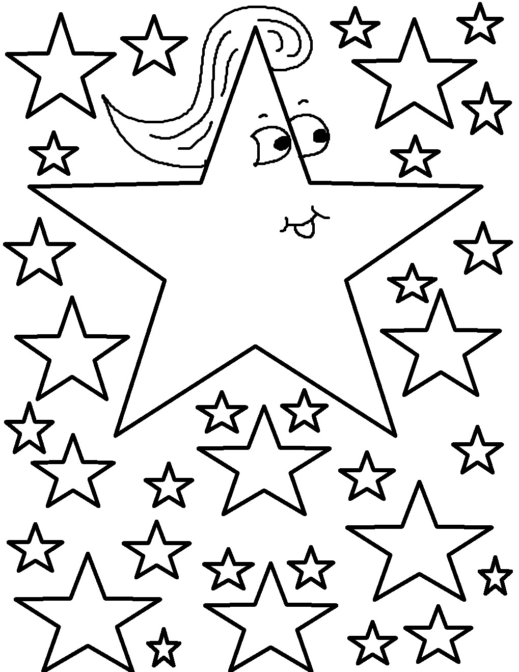 1019x1319 Stars Coloring Pages