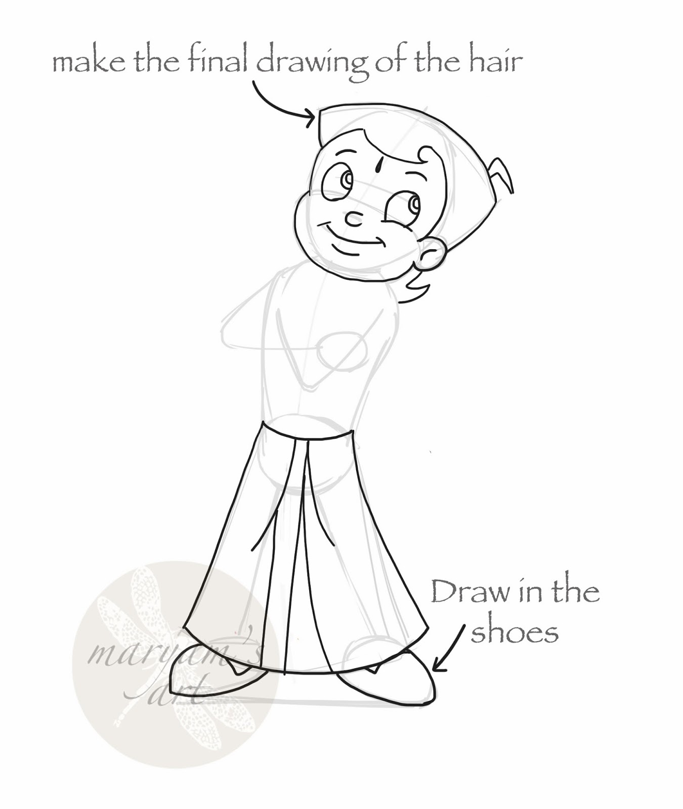 1350x1600 Home Spun Around Saturday Art School How To Draw Chota Bheem