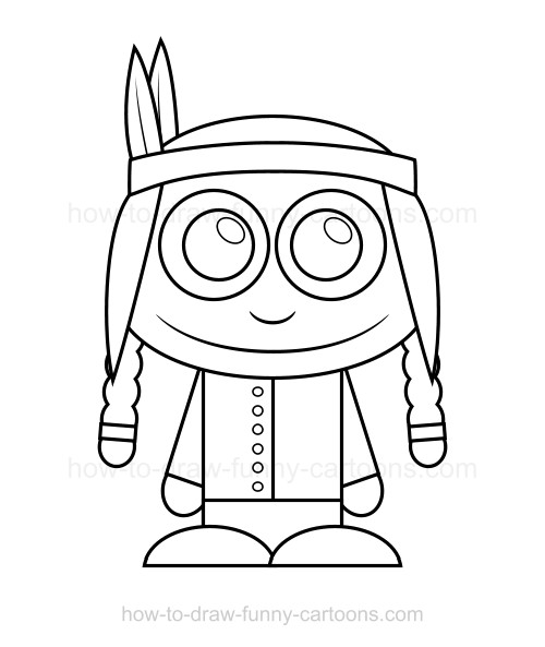 500x593 How To Draw An Indian