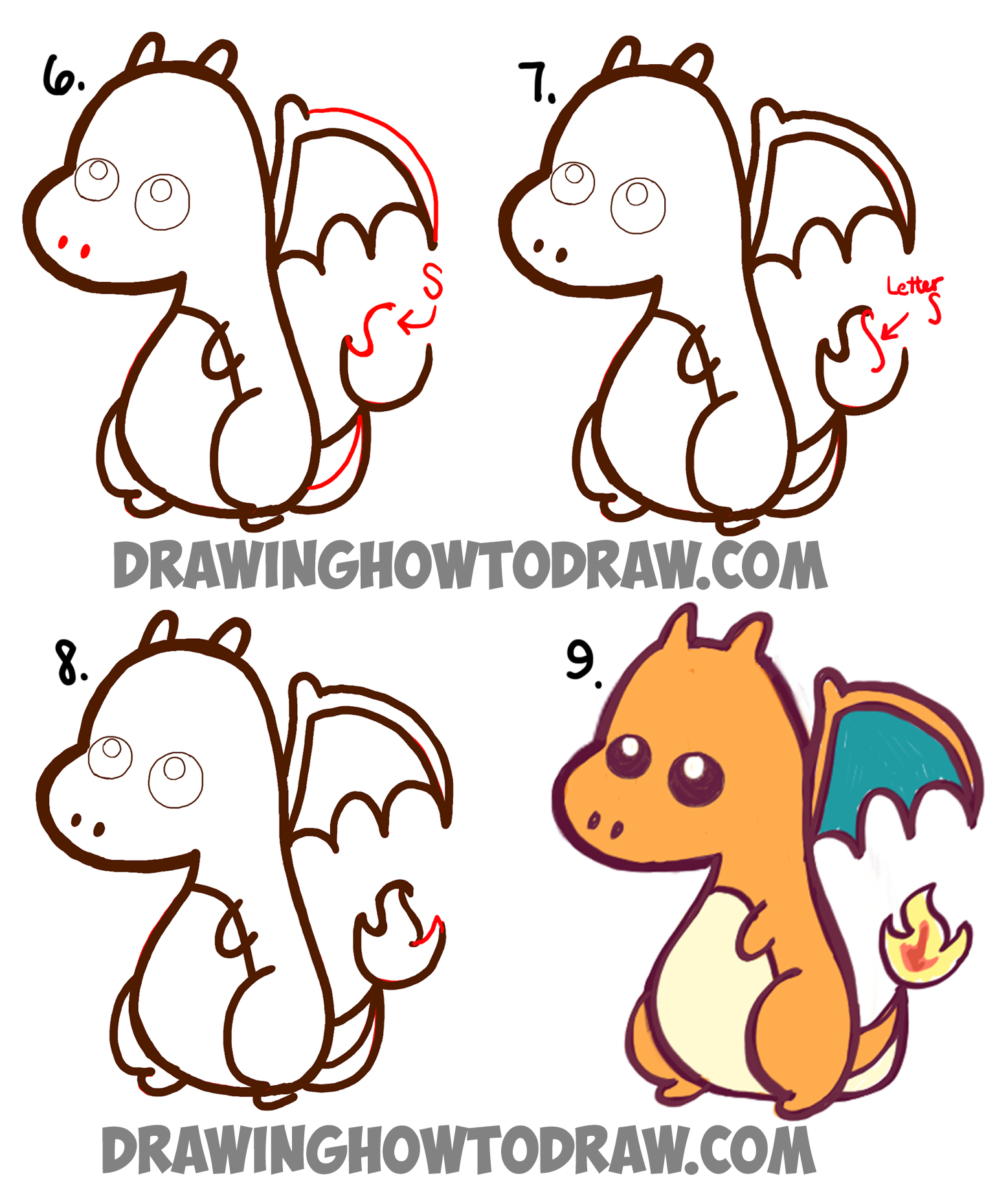 1557x1829 Learn How To Draw A Cute Chibi Charizard Easy Step By Step Drawing