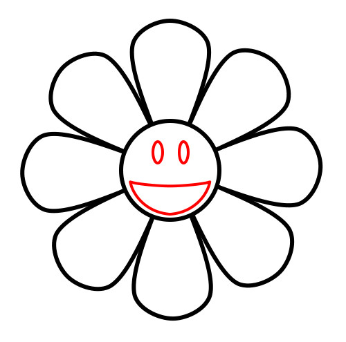 500x495 Drawing A Cartoon Sunflower