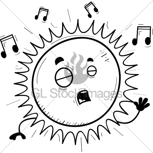 500x500 Cartoon Sun Singing Gl Stock Images