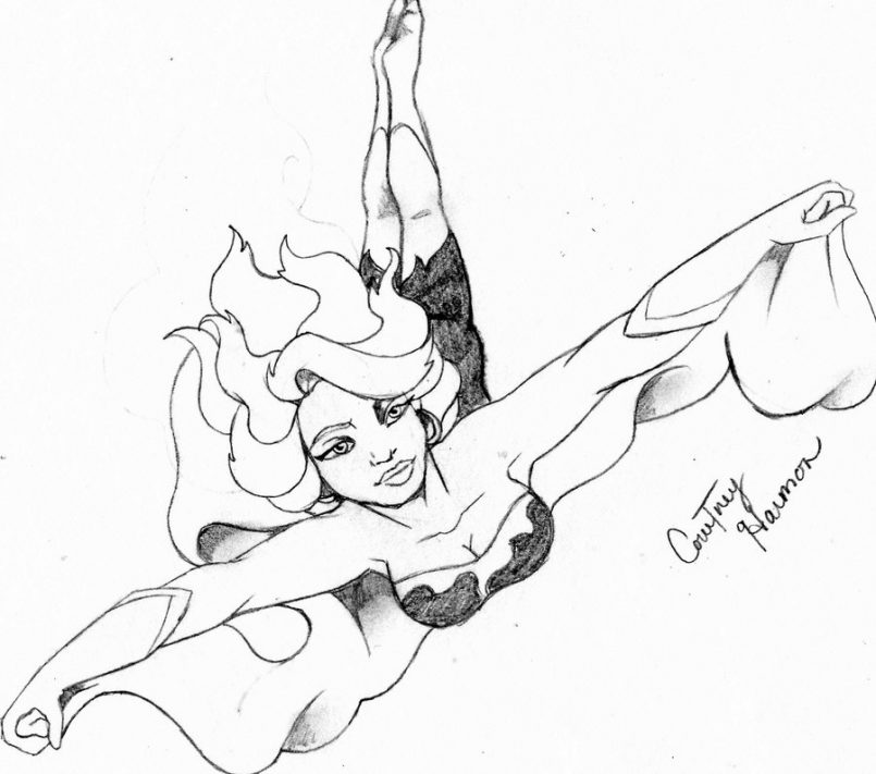 805x711 Drawing How To Draw A Girl Superhero Costume Together With How