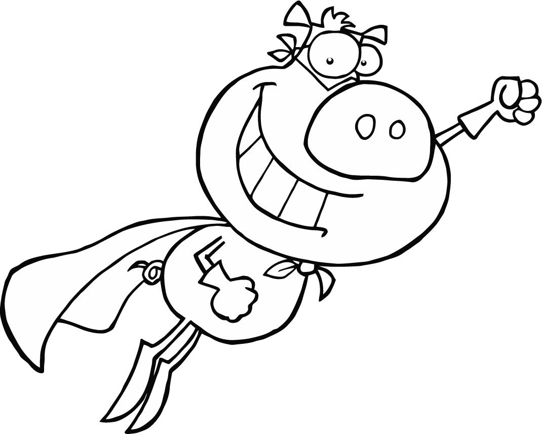 1070x857 Coloring Page Of Cartoon Superman For Preschoolers