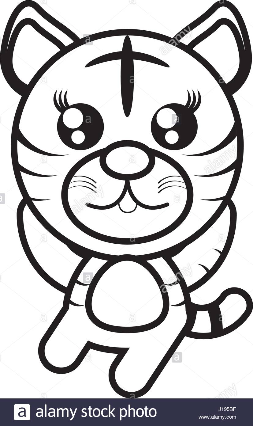827x1390 Cartoon Tiger Animal Outline Stock Vector Art Amp Illustration