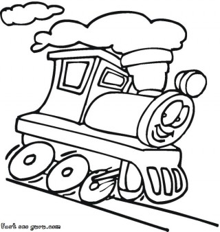 320x338 Printable Cartoon Dam Train Colorign Pages