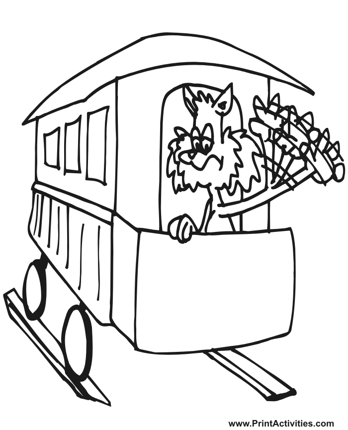 700x864 Train Coloring Page Cartoon Passenger Car Amp Cat