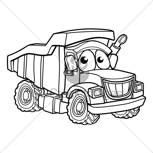 500x500 Cartoon Character Dump Truck Gl Stock Images