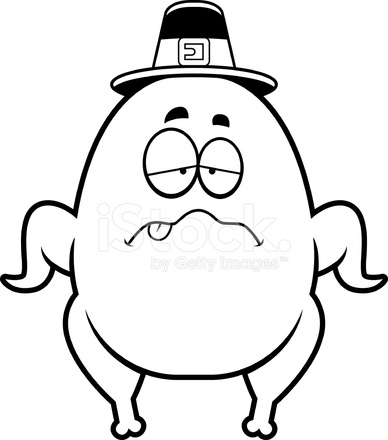 388x440 Sick Cartoon Turkey Pilgrim Stock Vector