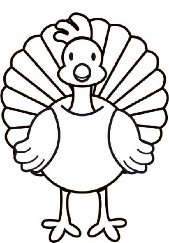 580x836 Turkey Drawing Template