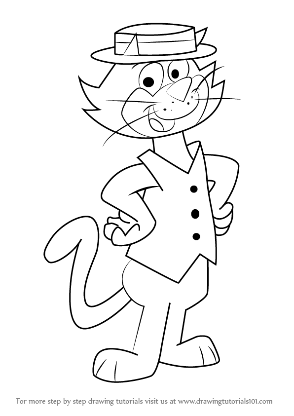 596x843 Learn How To Draw Top Cat (Top Cat) Step By Step Drawing Tutorials