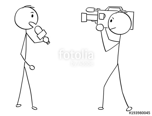 500x383 Cartoon Stick Man Drawing Illustration Of Tv Or Television News