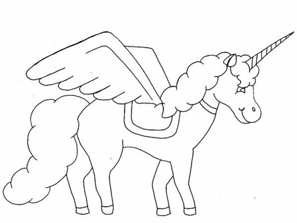 1024x768 Cartoon Unicorn Drawing Unicorn Drawing Easy Unicorn