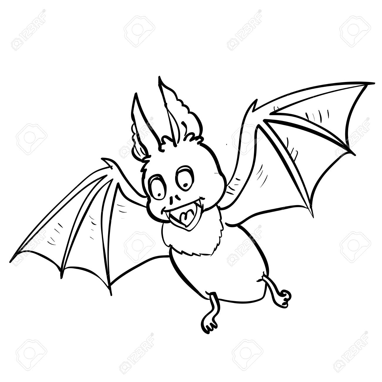 1300x1300 Hand Drawing Halloween Bat Cartoon, Vampire Evil, Isolated