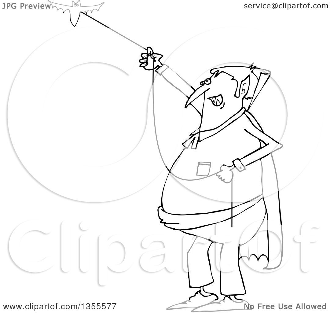 1080x1024 Outline Clipart Of A Cartoon Black And White Chubby Dracula