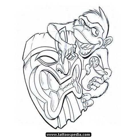 480x480 Monkey Monkey Art Fresh Tattoo Tiki Tattoo Monkey Tattoos Cartoon