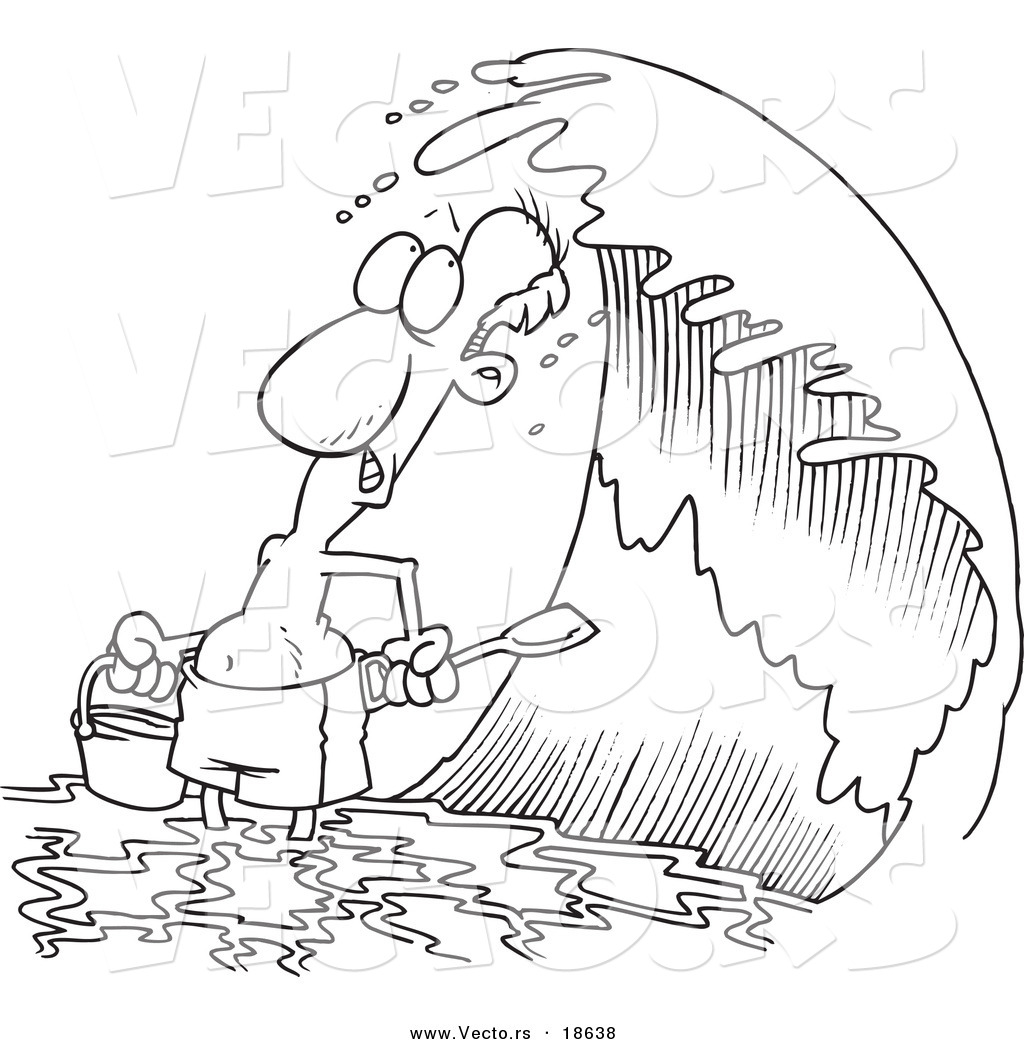 1024x1044 Vector Of A Cartoon Man Playing On A Beach