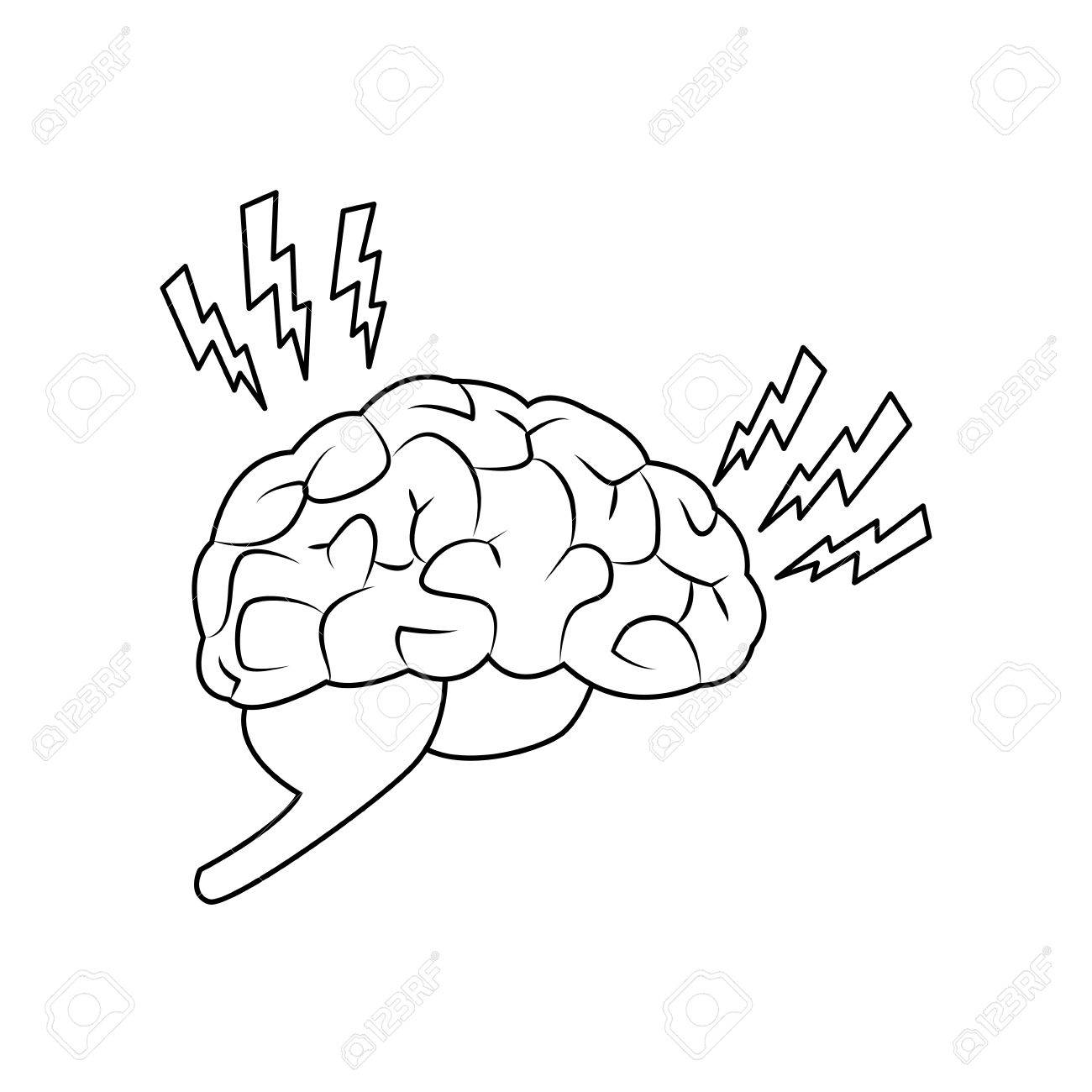 1300x1300 Abstract Human Brain Injury Stroke Cartoon Vector Illustration