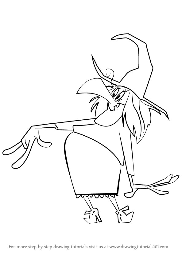 593x842 Learn How To Draw Witch Lezah From Looney Tunes (Looney Tunes