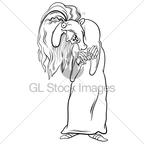 500x500 Witch Character Coloring Page Gl Stock Images