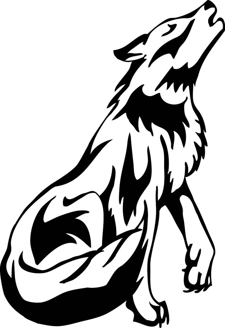 736x1071 Drawn Howling Wolf Cartoon