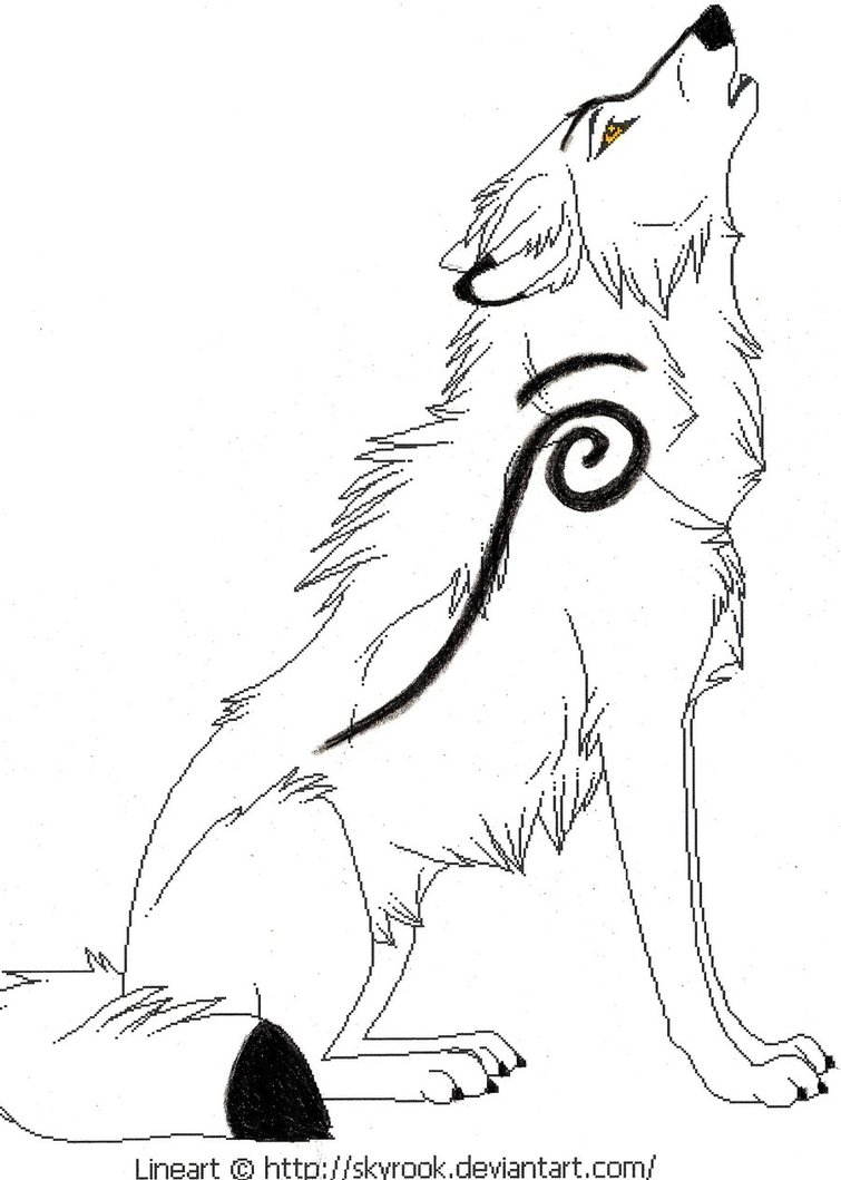 755x1059 Drawn Howling Wolf Werewolf