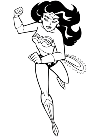 343x480 Cartoon Wonder Woman Coloring Page Free Printable Coloring Pages