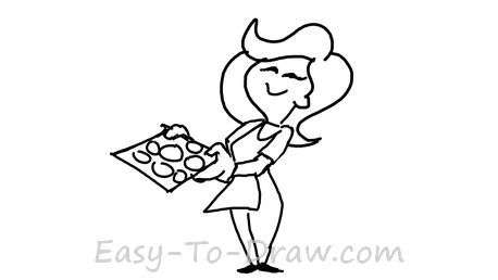 458x258 How Draw A Cartoon Mom With Cookie Tray Easy