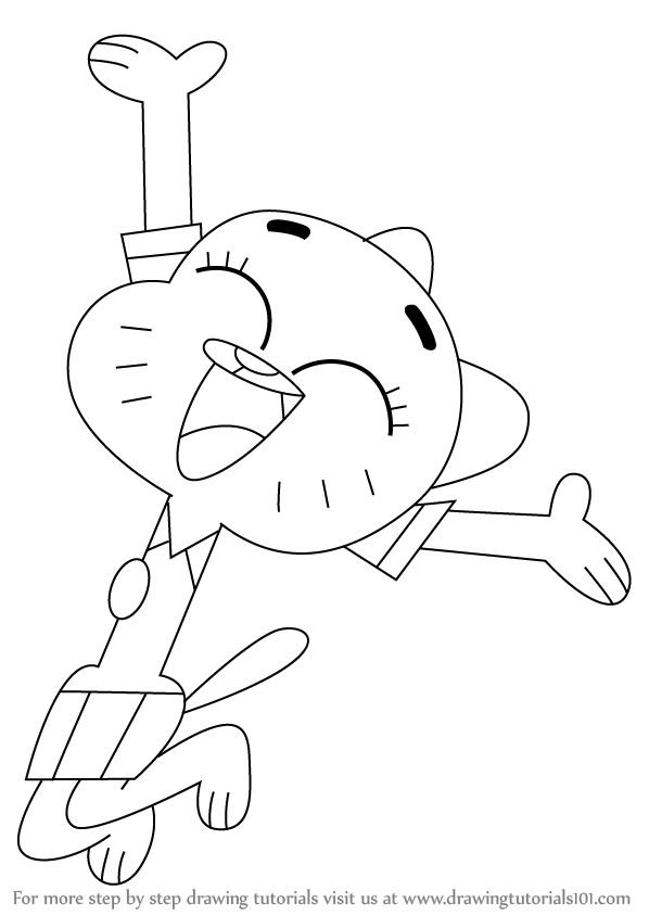 598x844 Step By Step How To Draw Nicole Watterson From The Amazing World