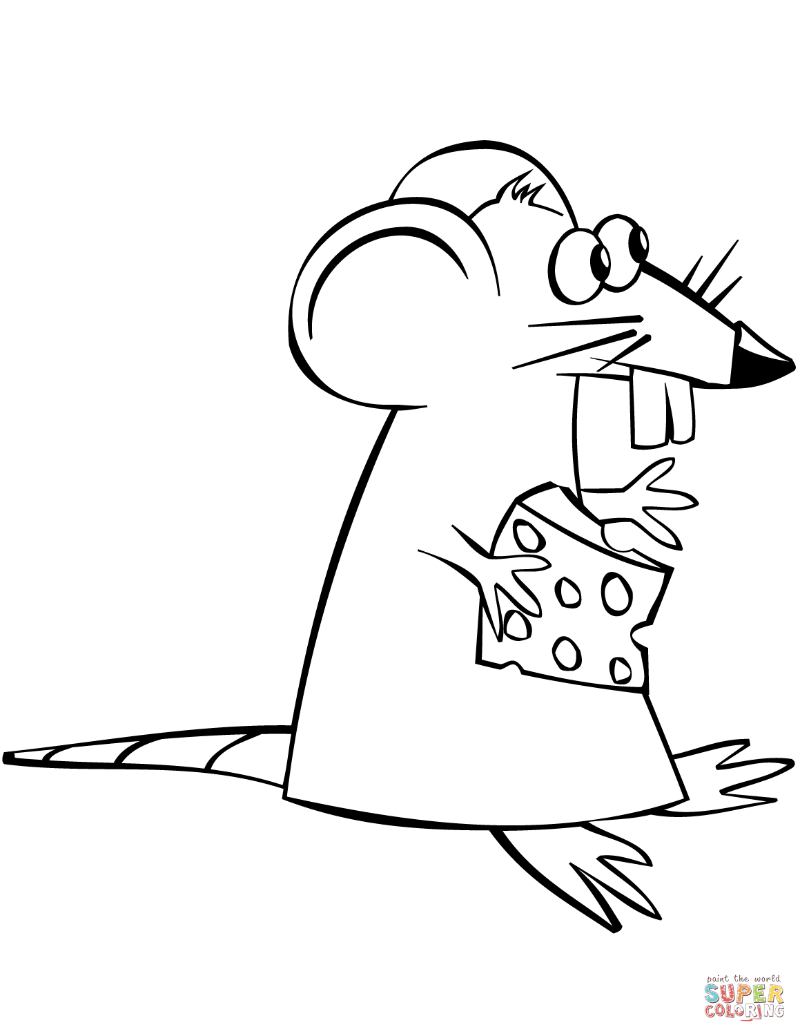 1159x1500 Cartoon Mouse With Cheese Coloring Page Free Printable Coloring