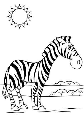 340x480 Cartoon Zebra Coloring Page Free Printable Coloring Pages