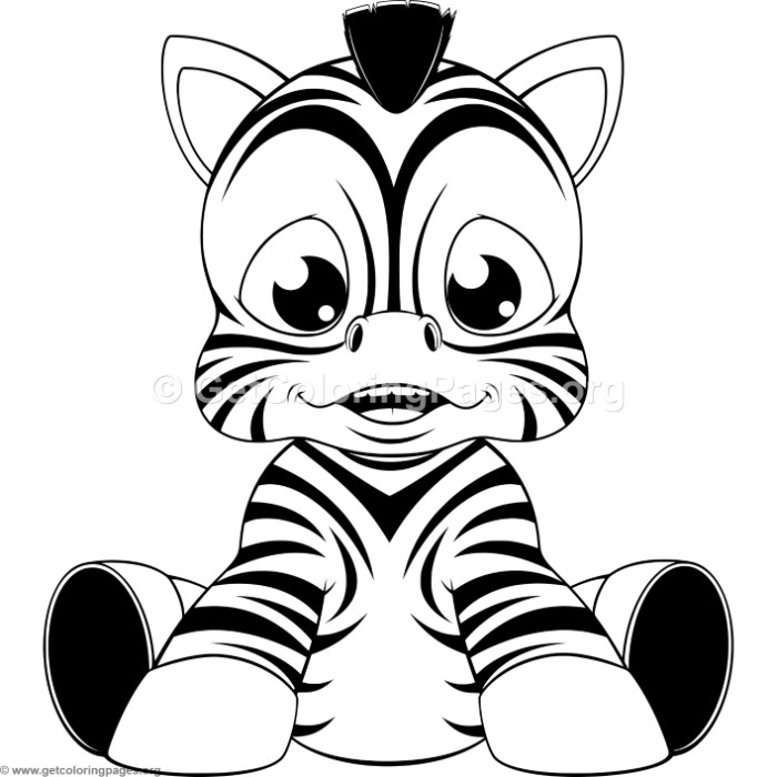 700x700 Cartoon Zebra Coloring Pages