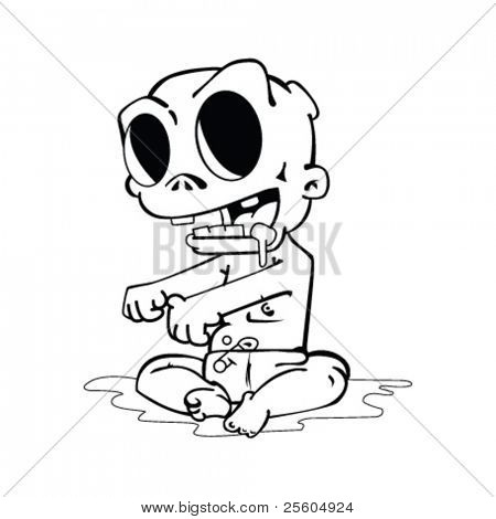 450x470 Cartoon Drawing Zombie Baby Vector Amp Photo Bigstock
