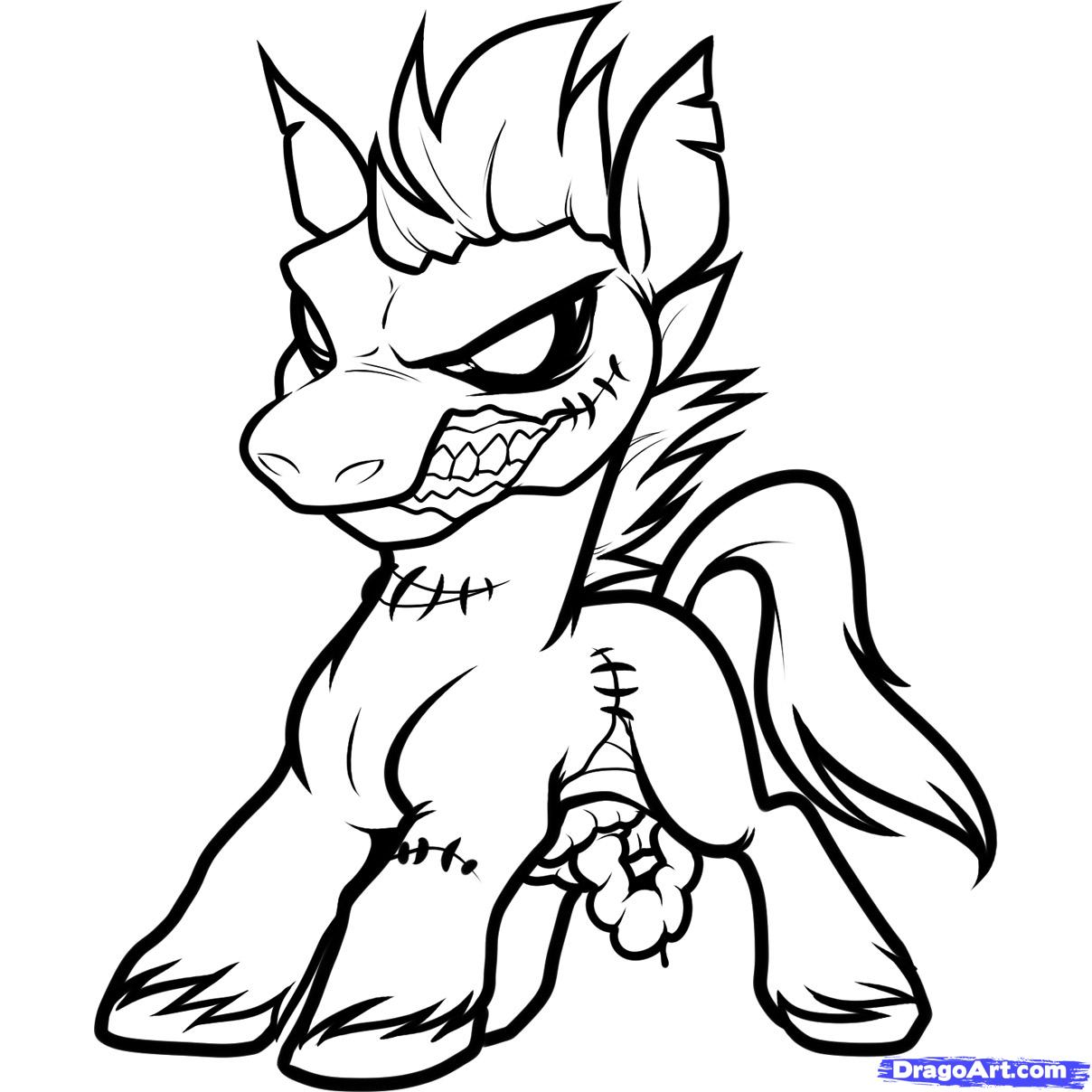 1208x1208 Cartoon Horse Drawing How To Draw A Zombie Horse, Zombie Horse
