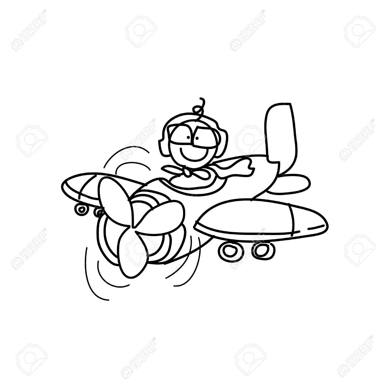 1300x1300 Plane Cartoon Drawing