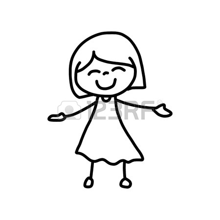 450x450 Hand Drawing Cartoon Character Happy Kids Playing Royalty Free
