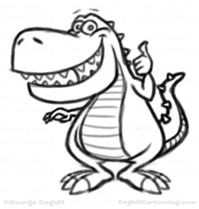 640x670 Dinosaur Cartoon Character Sketches