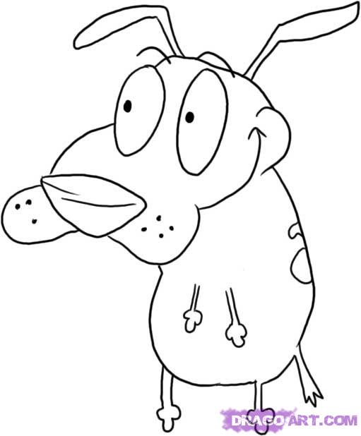 511x618 Drawings Of Dogs How To Draw Courage The Cowardly Dog Step 4