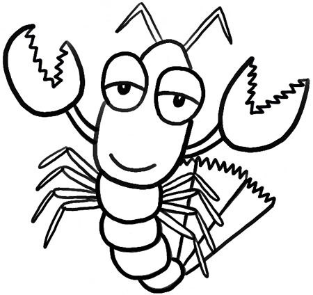 450x424 How To Draw Cartoon Lobsters With Easy Step By Step Drawing